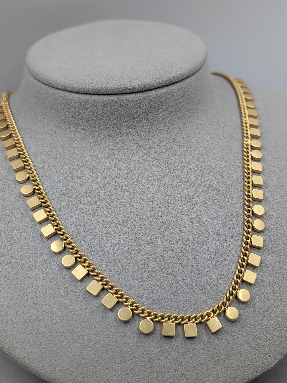 Madewell Gold Tone Geometric Disc & Square Necklace